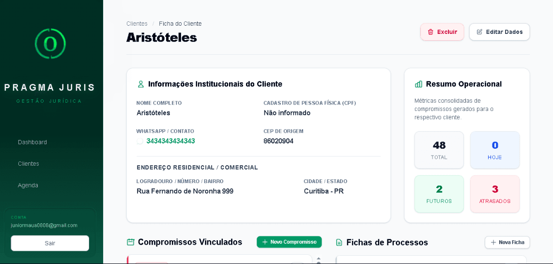 Detalhe do Cliente Pragma
